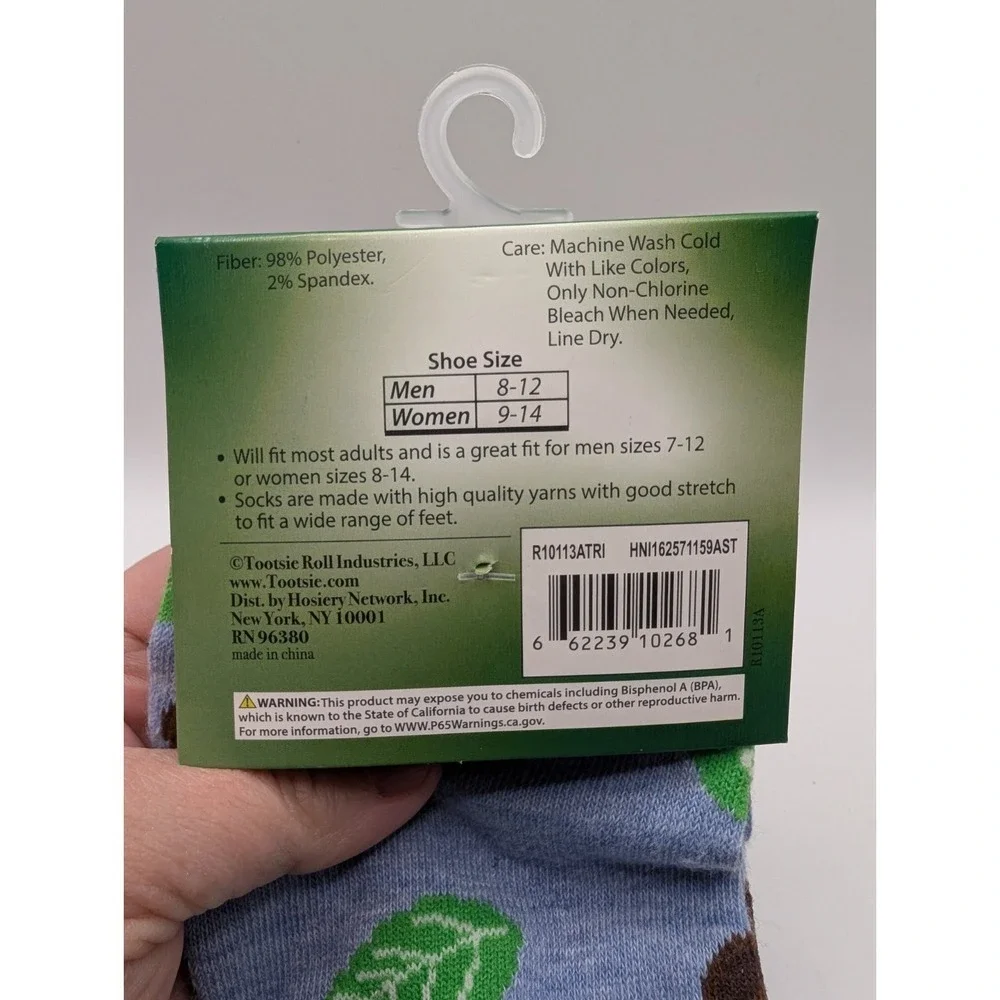 Junior Mints Candy Socks One Size Men's US Size 7-12 Blue Crew NWT